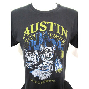 Austin City Limits Music Festival 2016 Wolf Graphic Black T Shirt Men M